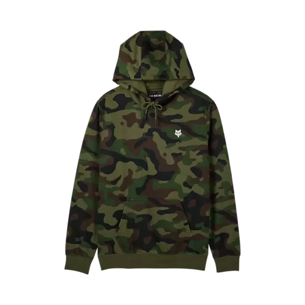 Fox Head Camo Pullover Hoodie erbjuder en unik blandning av kamouflagemönster och ikonisk Fox-stil, perfekt för utomhusäventyr och avkoppling, med komfort och kvalitet.