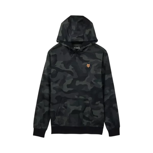 Fox Head Camo Pullover Hoodie erbjuder en unik blandning av kamouflagemönster och ikonisk Fox-stil, perfekt för utomhusäventyr och avkoppling, med komfort och kvalitet.