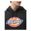 Upptäck Dickies Icon Logo Hoodie i Svart, en klassisk herrhoodie med den ikoniska Dickies-logotypen, framficka och en bekväm huva.