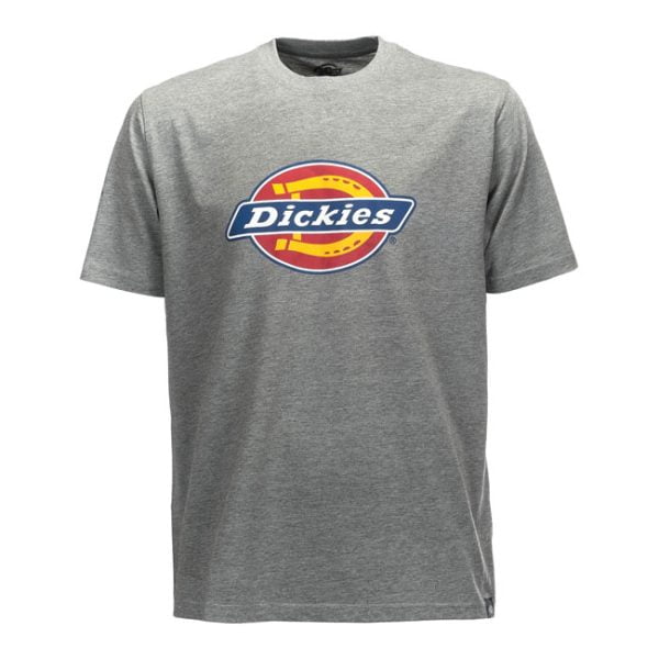 Upptäck Dickies Icon Logo T-Shirt i Grå, en klassisk och hållbar bomullst-shirt med den ikoniska Dickies-logotypen. Finns i olika färger.