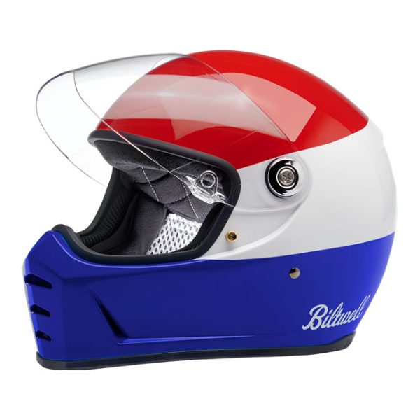 Biltwell Lane Splitter helmet podium gloss red/white/blue