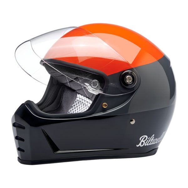 Biltwell Lane Splitter helmet podium gloss orange/grey/black