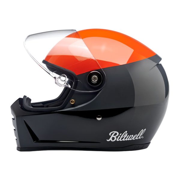 Biltwell Lane Splitter helmet podium gloss orange/grey/black